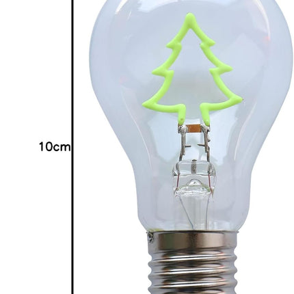 Leuchtmittel mit Tannenbaum LED Filament A60, E27, 2W, Glas, Grün Licht, für Außen