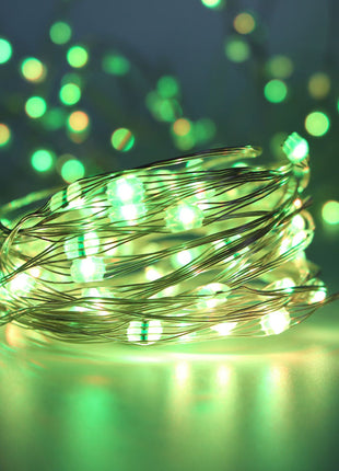 Silberdraht Lichterkette 10M mit 100 Mehrfarbige-LEDs,16 Farben LEDs, Warm Licht, mit USB-Kabel und Fernbedienung