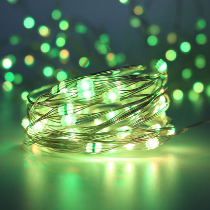 Silberdraht Lichterkette 10M mit 100 Mehrfarbige-LEDs,16 Farben LEDs, Warm Licht, mit USB-Kabel und Fernbedienung