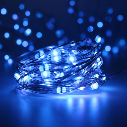 Silberdraht Lichterkette 10M mit 100 Mehrfarbige-LEDs,16 Farben LEDs, Warm Licht, mit USB-Kabel und Fernbedienung