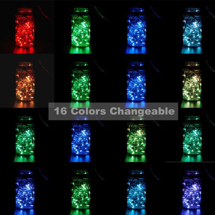 Silberdraht Lichterkette 10M mit 100 Mehrfarbige-LEDs,16 Farben LEDs, Warm Licht, mit USB-Kabel und Fernbedienung