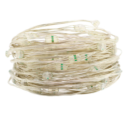 Silberdraht Lichterkette 10M mit 100 Mehrfarbige-LEDs,16 Farben LEDs, Warm Licht, mit USB-Kabel und Fernbedienung