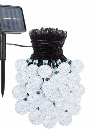 Bunte Solar Lichterkette 3M mit 20 Kugeln-LEDs mit Dunkelgrün Kabel, Warm Licht, für Außen