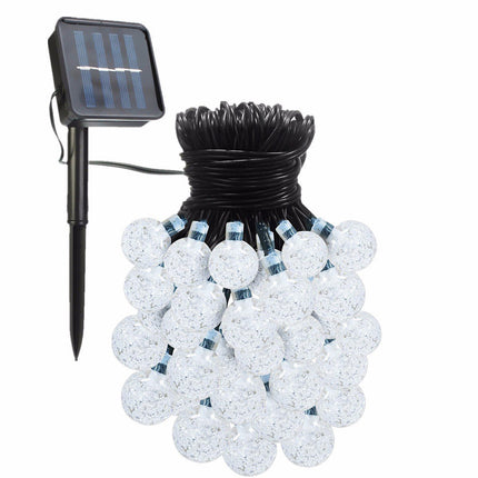 Bunte Solar Lichterkette 3M mit 20 Kugeln-LEDs mit Dunkelgrün Kabel, Warm Licht, für Außen