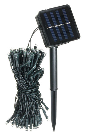 Solar Lichterkette 10M mit 100 LEDs, 8 Programmen, Schwarzes Kabel, Warm Licht, für Außen