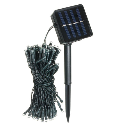 Solar Lichterkette 20M mit 200 LEDs, 8 Programmen, Schwarzes Kabel, Warm Licht, für Außen