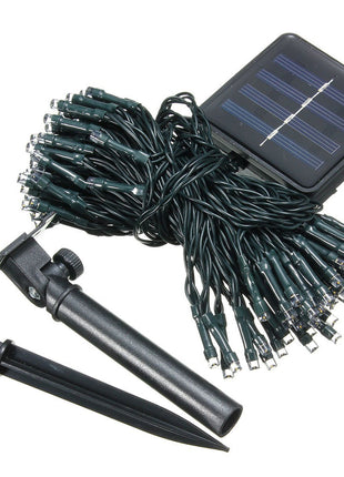 Solar Lichterkette 20M mit 200 LEDs, 8 Programmen, Schwarzes Kabel, Warm Licht, für Außen