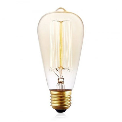 Lichterkette 10M mit 20 Glühbirnen, E27, 25W, Glas, Dimmbar, Schwarzes Flachkabel/Rundkabel, Verbindbar 20M, für Außen