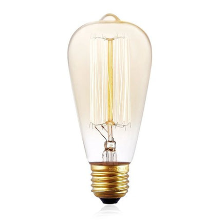 Lichterkette 10M mit 20 Pendel Filament Glühbirnen, E27, 25W, Glas, Dimmbar, Schwarzes Kabel, Verbindbar 20M, für Außen
