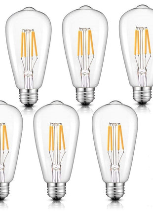 LED-Leuchtmittel mit 4 Filament ST64, E27, 4W, Kunststoff, Warm Licht, für Außen