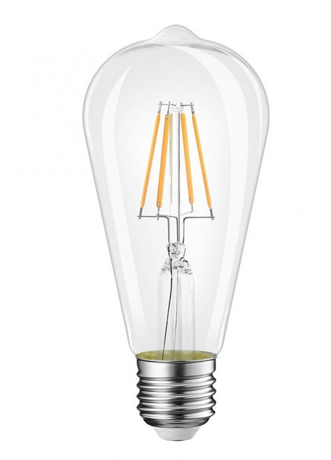 LED Leuchtmittel mit 4 Filament ST64, E27, 4W, Glas, Warm Licht, für Außen