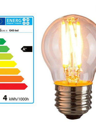 Leuchtmittel mit 4 LEDs Filament S14, E27, 4W, Glas, Warm Licht, für Außen