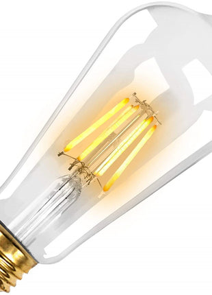 Leuchtmittel mit 6 LEDs Filament ST64, E27, 6W, Glas, Dimmbar, Warm Licht, für Außen