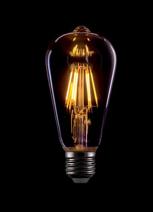 Leuchtmittel mit 8 LEDs Filament ST64, E27, 8W, Glas, Warm Licht, für Außen