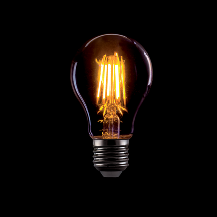 Leuchtmittel mit 8 LEDs Filament A60, E27, 8W, Glas, Warm Licht, für Außen