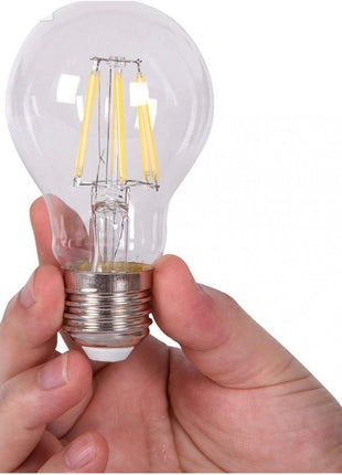 Leuchtmittel mit 8 LEDs Filament A60, E27, 8W, Glas, Warm Licht, für Außen