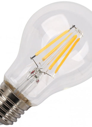 Birne mit 4 LED Filament A60, E27, 4W, Kunststoff, Dimmbar, 75lm/W, Warm Licht, für Außen