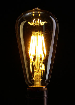 Leuchtmittel mit 6 LEDs Filament ST64, E27, 6W, Glas, Dimmbar, Warm Licht, für Außen