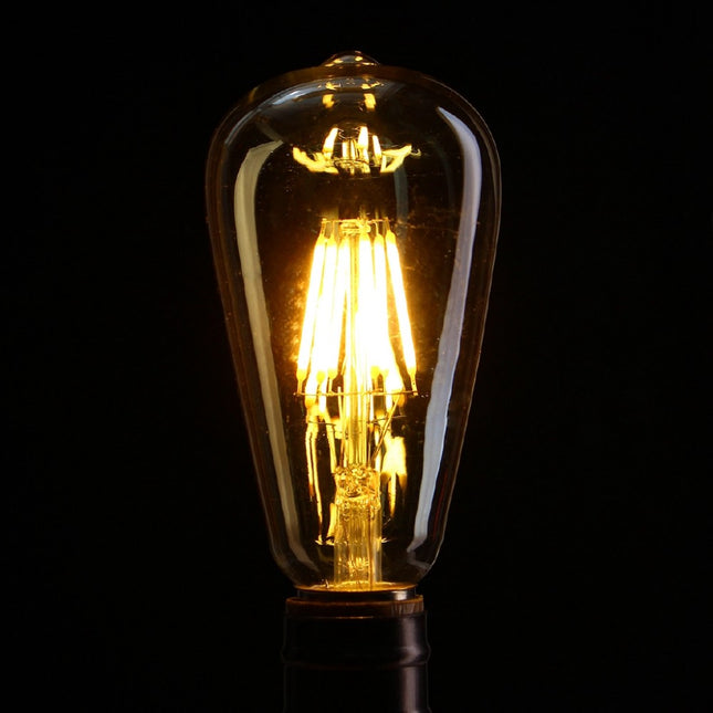 Leuchtmittel mit 6 LEDs Filament ST64, E27, 6W, Glas, Dimmbar, Warm Licht, für Außen
