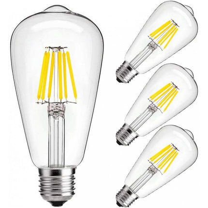 Leuchtmittel mit 6 LEDs Filament ST64, E27, 6W, Glas, Dimmbar, Warm Licht, für Außen