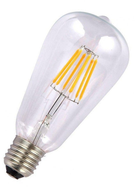 Leuchtmittel mit 6 LEDs Filament ST64, E27, 6W, Glas, Dimmbar, Warm Licht, für Außen