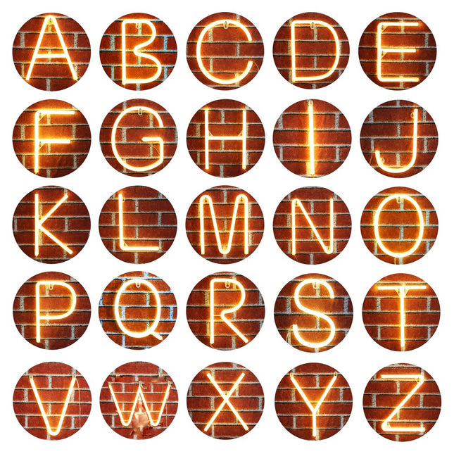 Beleuchtete Buchstaben Alphabet LED Neon, Kunststoff, mit Batterien und USB