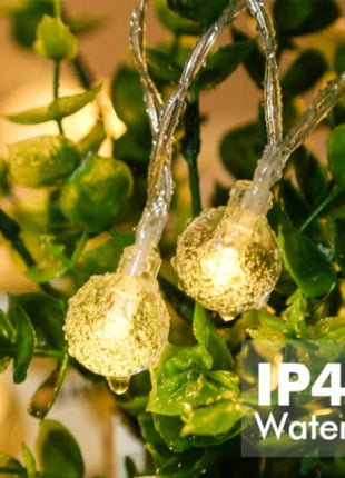 Lichterkette 10M mit 80 LED-Kugeln, 8 Modi und Fernbedienung, Warm Licht, Batteriebetrieb für Außen