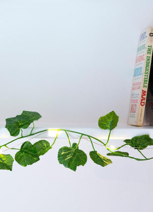 Lichterkette 3M Künstliche Efeugirlande mit 30 Mini-LEDs, Warm Licht mit Batterien im Lieferumfang