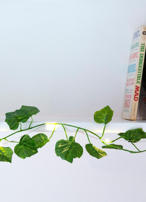 Lichterkette 3M Künstliche Efeugirlande mit 30 Mini-LEDs, Warm Licht mit Batterien im Lieferumfang