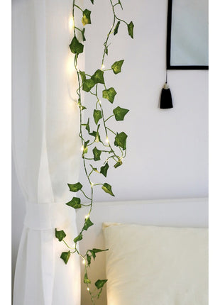 Lichterkette 3M Künstliche Efeugirlande mit 30 Mini-LEDs, Warm Licht mit Batterien im Lieferumfang