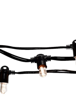 Lichterkette 6M mit 20 LED-Birnen E14, Schwarzes Kabel, Warm Licht, Verbindbar 96M, für Außen