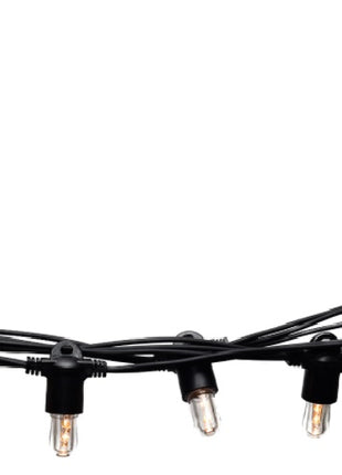 Lichterkette 6M mit 20 LED-Birnen E14, Schwarzes Kabel, Warm Licht, Verbindbar 96M, für Außen