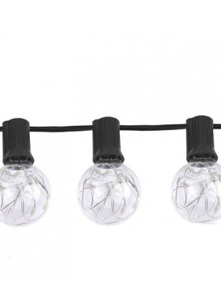 Lichterkette 8,7M mit 30 LED Lampen + 3 Geschenk, E12, Schwarzes Kabel, Warm Licht, für Außen