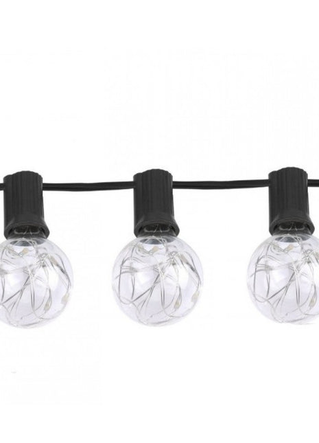 Lichterkette 8,7M mit 30 LED Lampen + 3 Geschenk, E12, Schwarzes Kabel, Warm Licht, für Außen