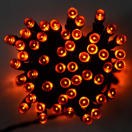Grünes Lichterkette 20M mit 200 LEDs, Oranges Licht, Batterienbetrieb für Außen