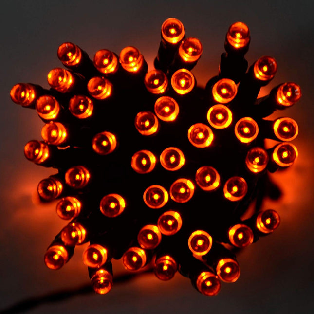 Grünes Lichterkette 20M mit 200 LEDs, Oranges Licht, Batterienbetrieb für Außen