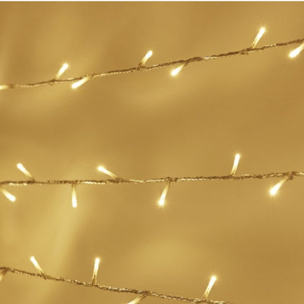 Lichterkette 60M mit 600 Mini-LEDs, Durchsichtig Kabel, Warm Licht, für Außen