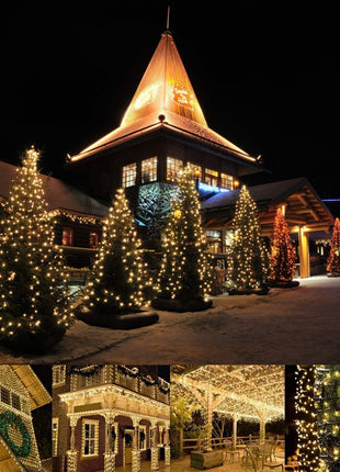 Schwarzes Lichterkette 10M mit 100 LEDs, Warm Licht, Verbindbar 200M, für Außen