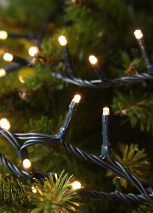 Schwarzes Lichterkette 10M mit 100 LEDs, Warm Licht, Verbindbar 200M, für Außen