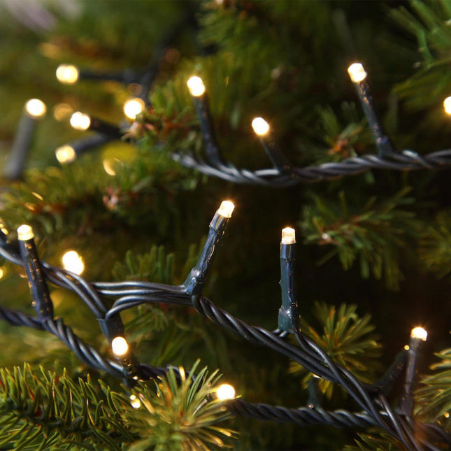 Schwarzes Lichterkette 10M mit 100 LEDs, Warm Licht, Verbindbar 200M, für Außen