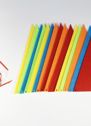 5M Wimpelkette mit 15 Stück mehrfarbige Stofffahnen, für Außen