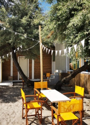 5M Wimpelkette mit 15 Stück Weißen Stofffahnen, für Außen