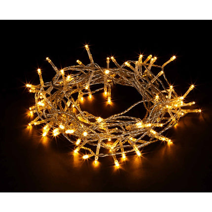 Deko Lichterkette 50M mit 400 Mini-LEDs, Durchsichtig Kabel, Warm Licht, für Außen