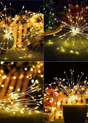 Pendel Feuerwerk Lichterkette mit 100 Mini-LEDs, Kupferdraht, Strombetrieben, Warm Licht, Für Innen