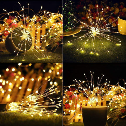 Pendel Feuerwerk Lichterkette mit 100 Mini-LEDs, Kupferdraht, Strombetrieben, Warm Licht, Für Innen