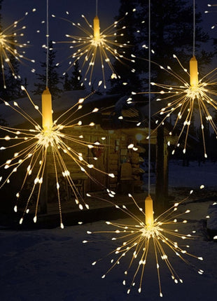 Pendel Feuerwerk Lichterkette mit 100 Mini-LEDs, Kupferdraht, Strombetrieben, Warm Licht, Für Innen