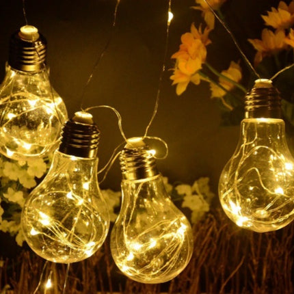 Lichterkette 5M mit 20 Globen mit Mini-LEDs, Durchsichtig Kabel, Warm Licht, Strombetrieb, für Außen