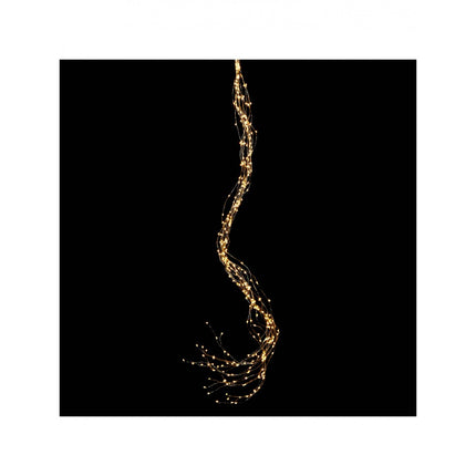 Kupfer Wasserfall Lichterkette 2M mit 300 Mini-LEDs mit Batterien und Fernbedienung, Warm Licht, für Außen