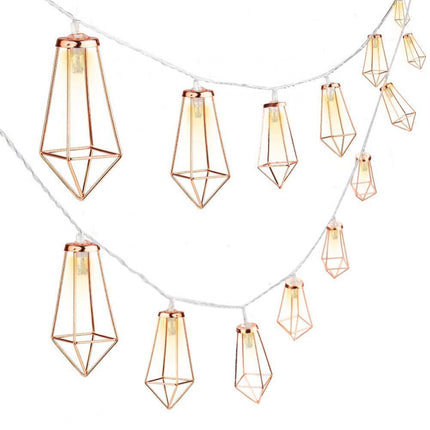 Dekorative Lichterkette 4M mit 20 Kupfer Diamant mit LED, Warm Licht, Batteriebetrieb