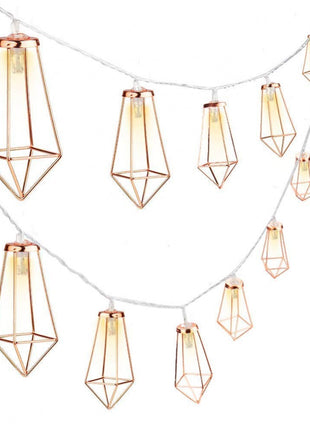 Dekorative Lichterkette 4M mit 20 Golden Diamant mit LED, Warm Licht, Batteriebetrieben